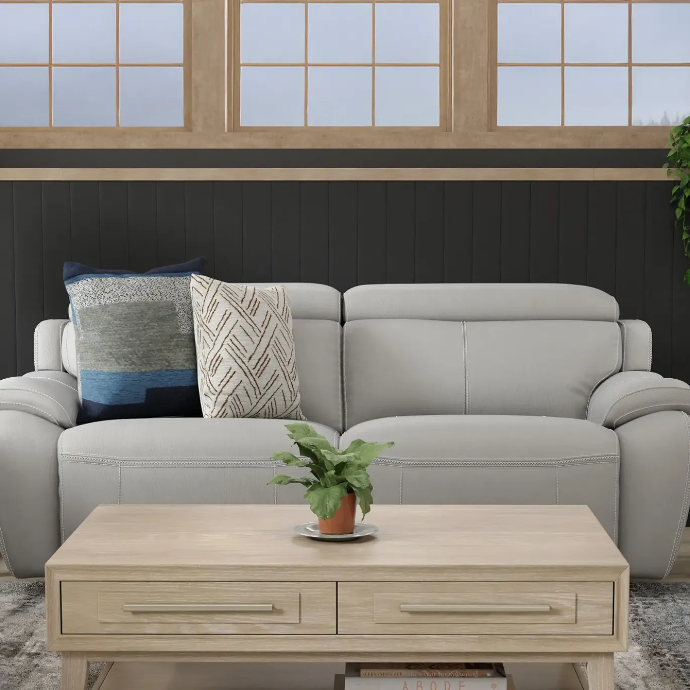 Nixon-New! Leather Power Sofa