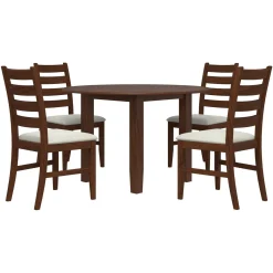 Paseo Round Dining Set-Walnut