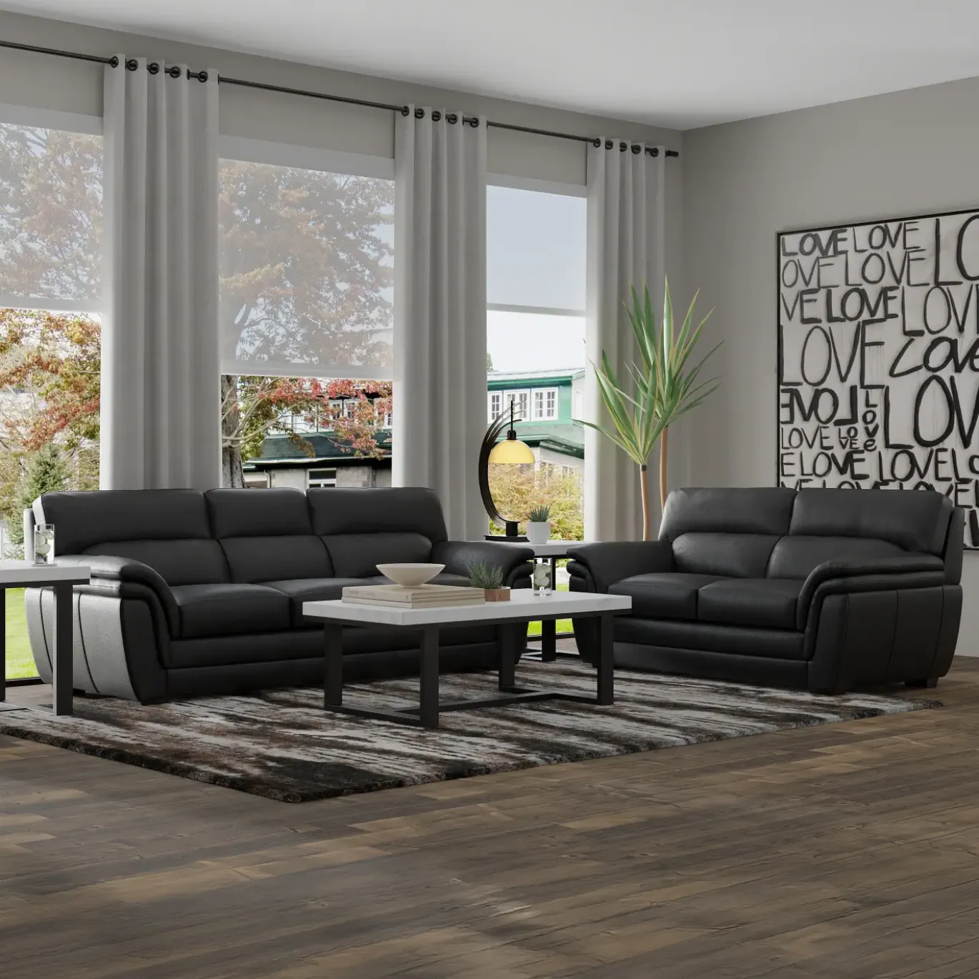 Paxton Black Living Room Set