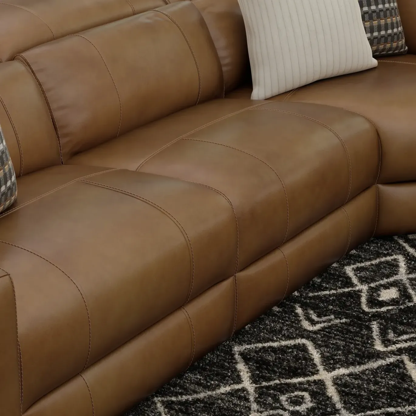 Radiance 5pc Power Leather Sectional