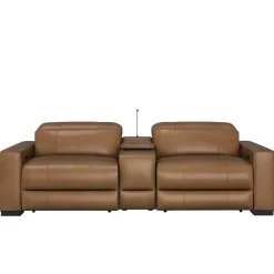 Radiance Power Leather Loveseat with Console