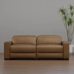 Radiance Power Leather Loveseat