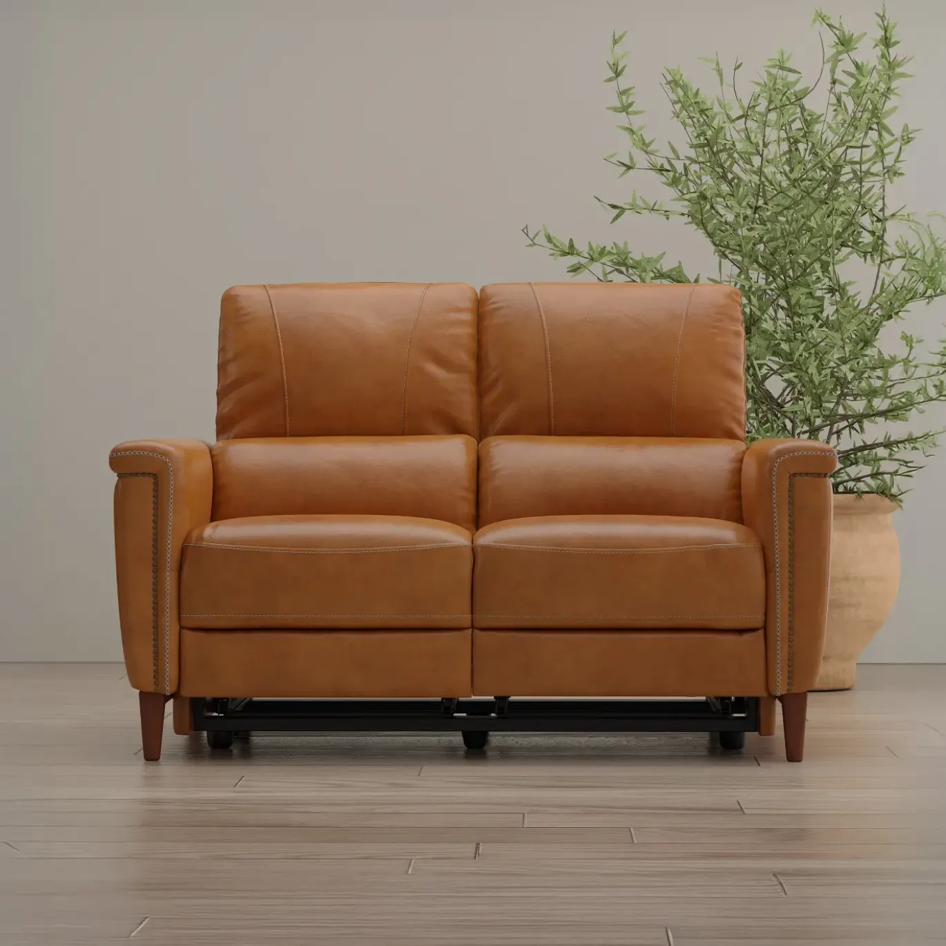 Remy Leather Power Reclining Loveseat with Power Headrests