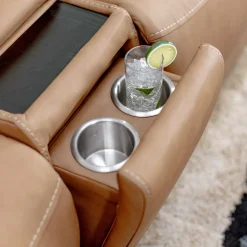 Ryder 7pc Power Leather Sectional with Heat & Massage