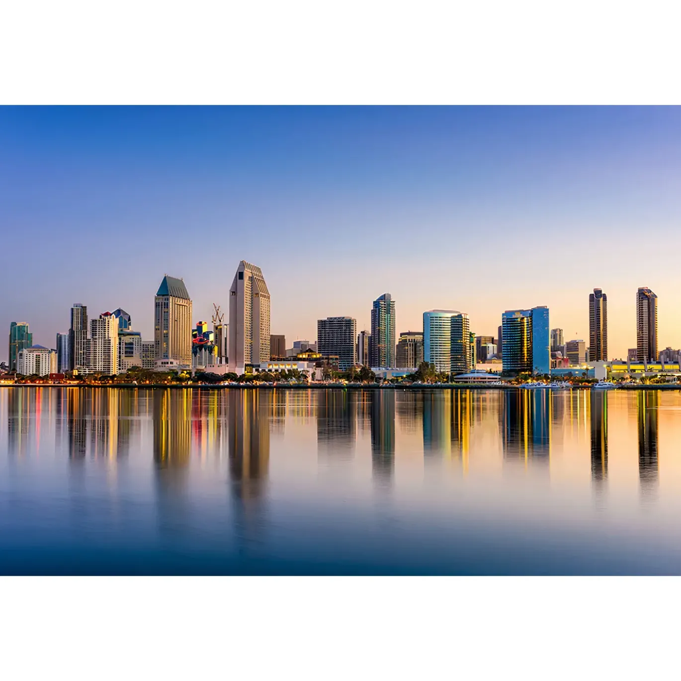 San Diego Skyline Glass Wall Art