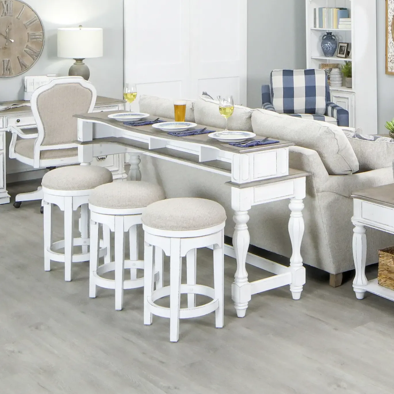 Savannah Console Table & 3 Stools