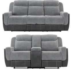 Scout Gray Reclining Living Room Set Power Reclining Sofa & Loveseat