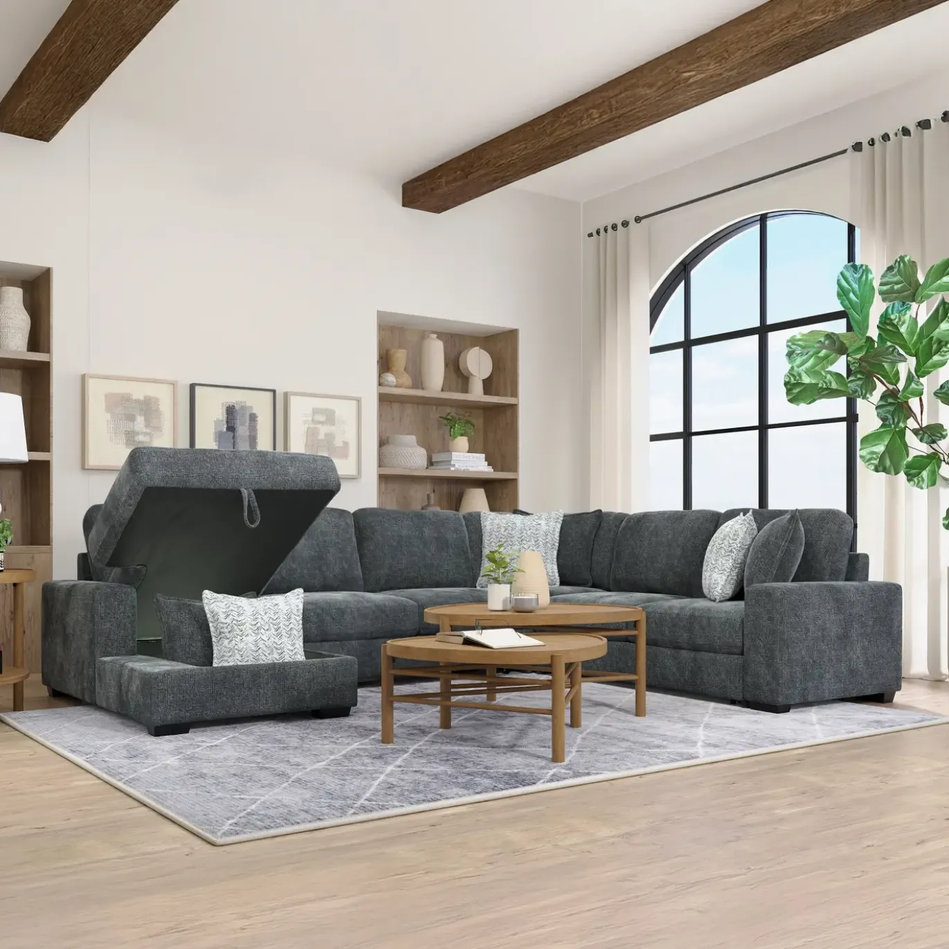 Slumber 4pc Sleeper Sectional with LAF Storage Chaise