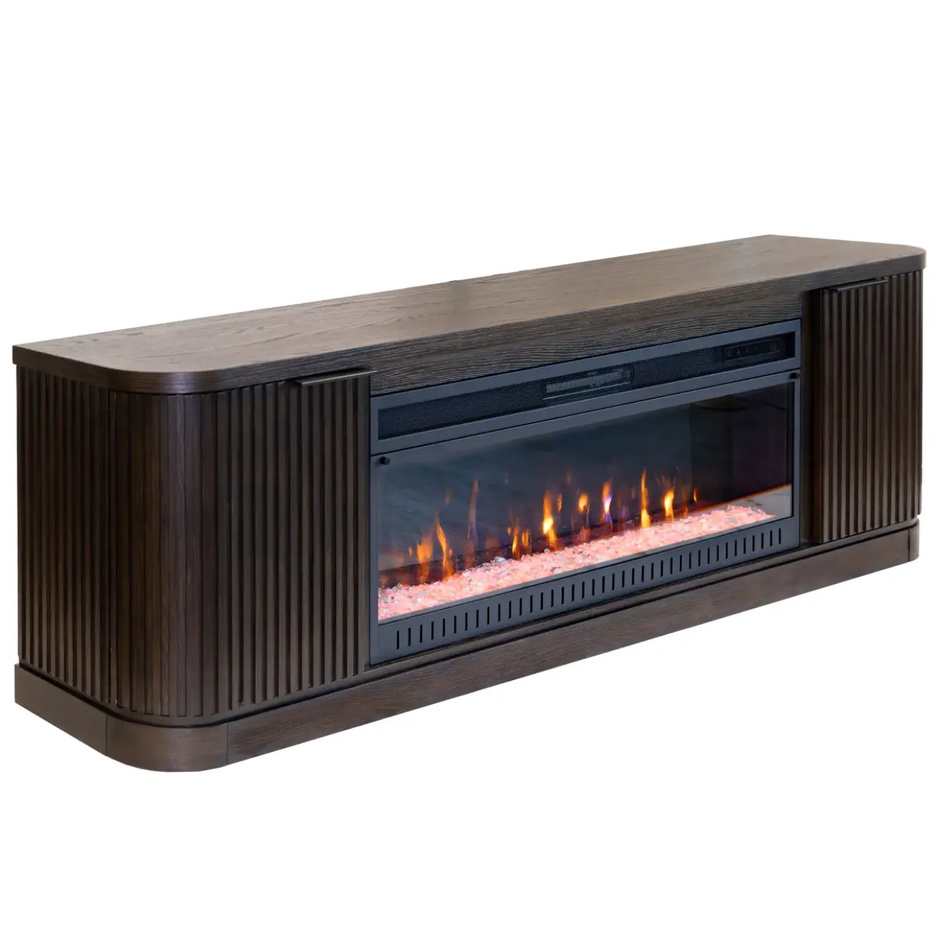 Tate 76" Fireplace Console with 42: Crystal Insesrt