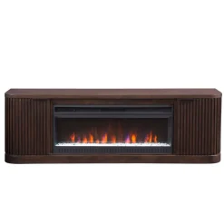 Tate 76" Fireplace Console with 42: Crystal Insesrt