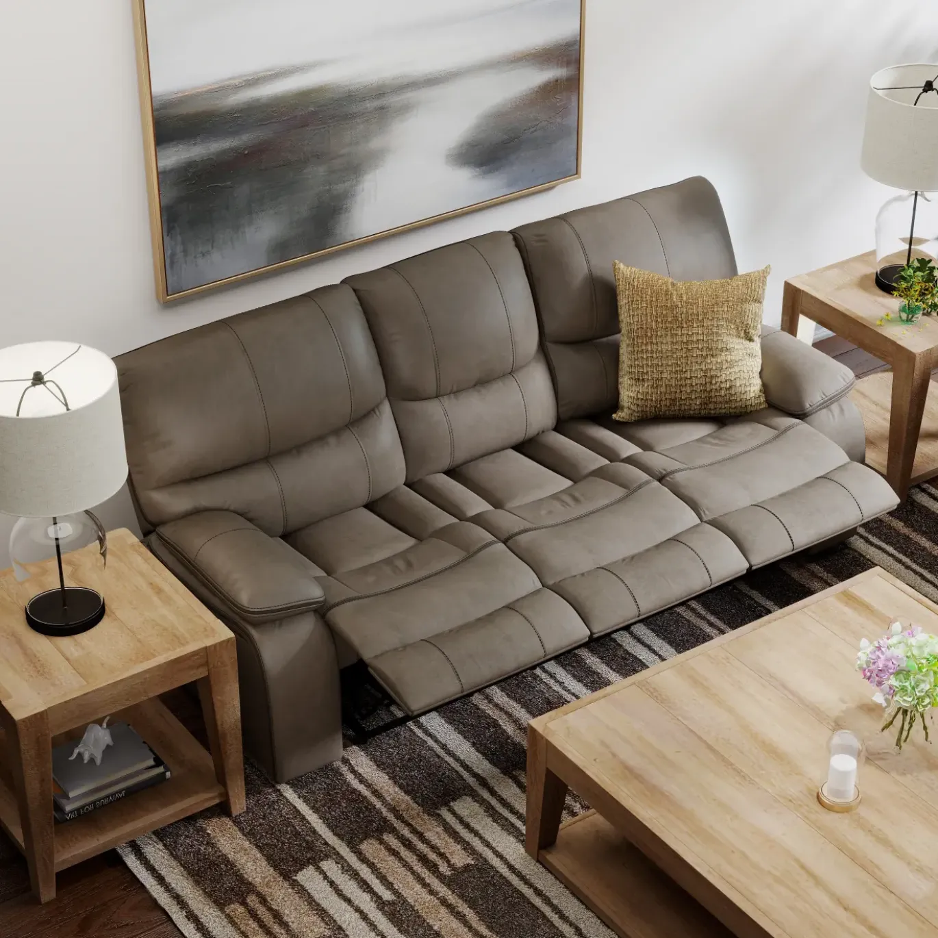 Trilogy Power Reclining Living Room Set-Brown