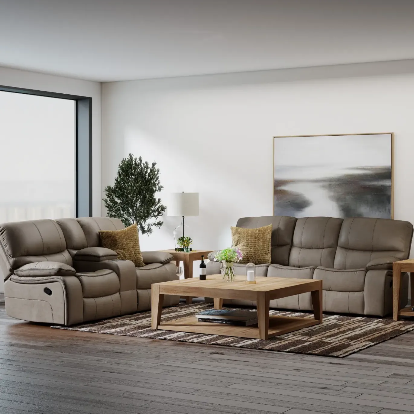 Trilogy Reclining Living Room Set-Brown