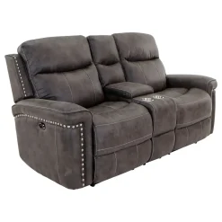 Triplex Power Reclining Console Loveseat