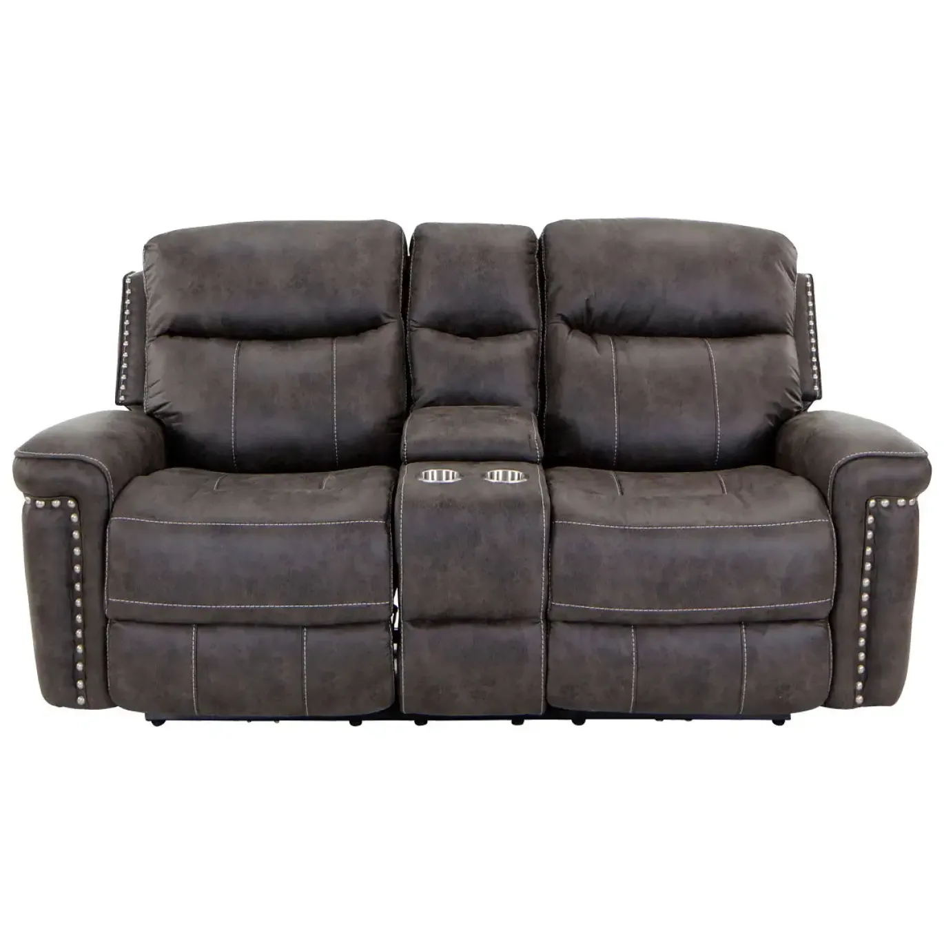 Triplex Power Reclining Console Loveseat