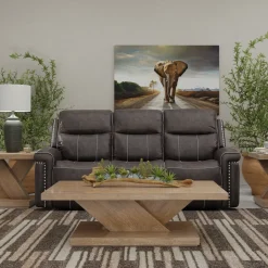 Triplex Power Reclining Living Room Set-Gray