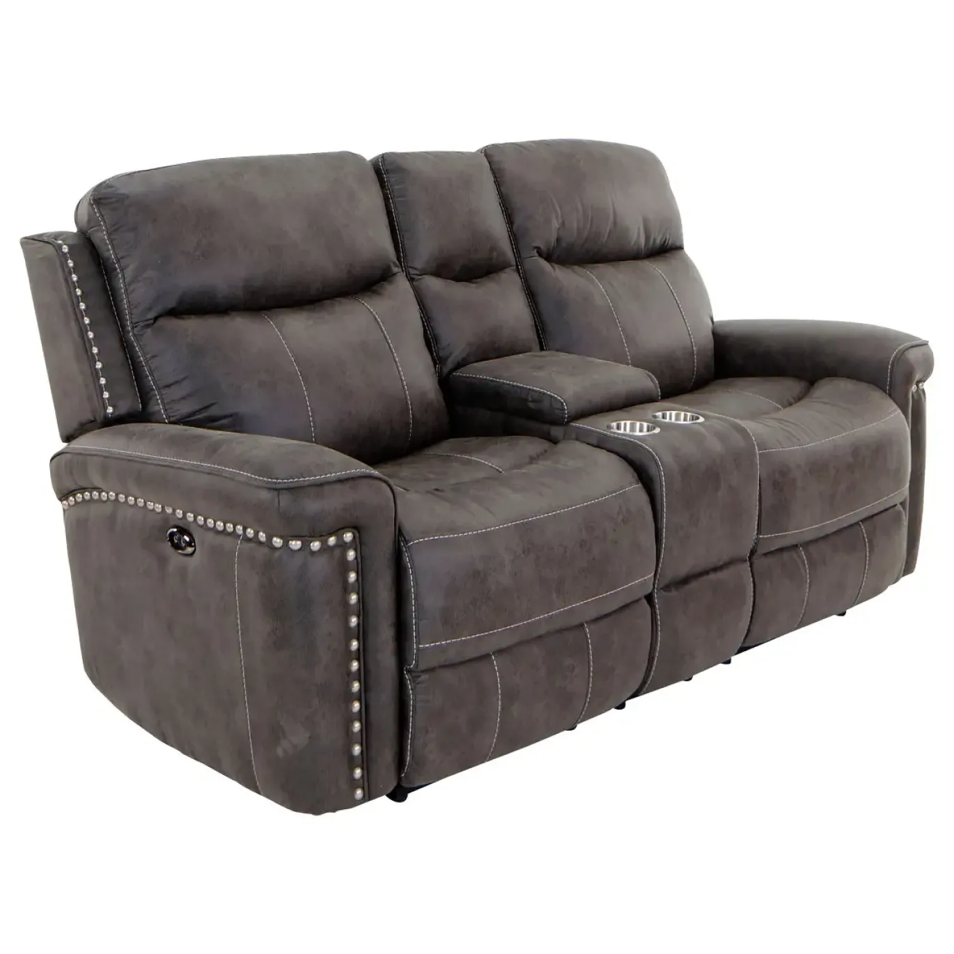 Triplex Power Reclining Living Room Set-Gray