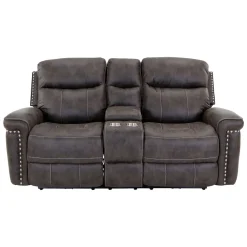 Triplex Power Reclining Living Room Set-Gray
