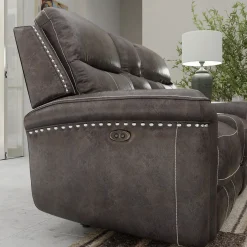 Triplex Power Reclining Living Room Set-Gray