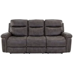Triplex Power Reclining Living Room Set-Gray
