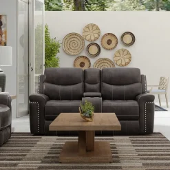 Triplex Reclining Console Loveseat
