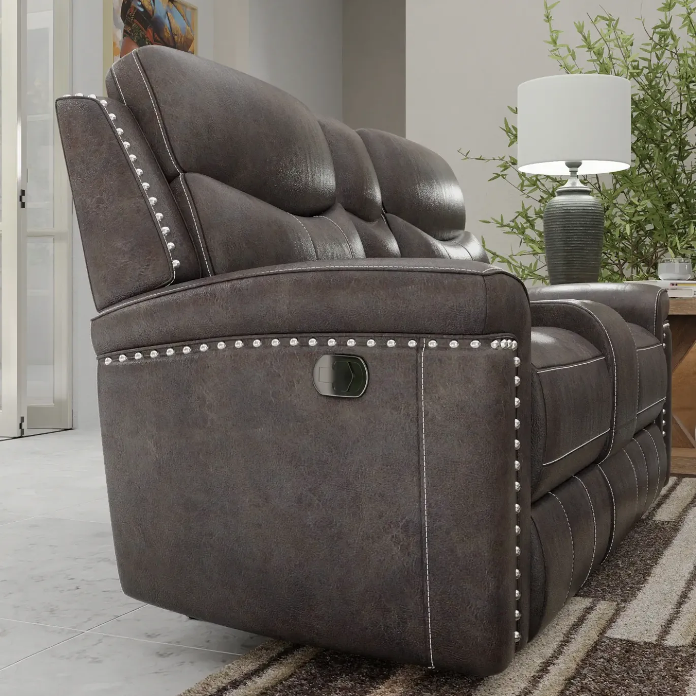 Triplex Reclining Console Loveseat