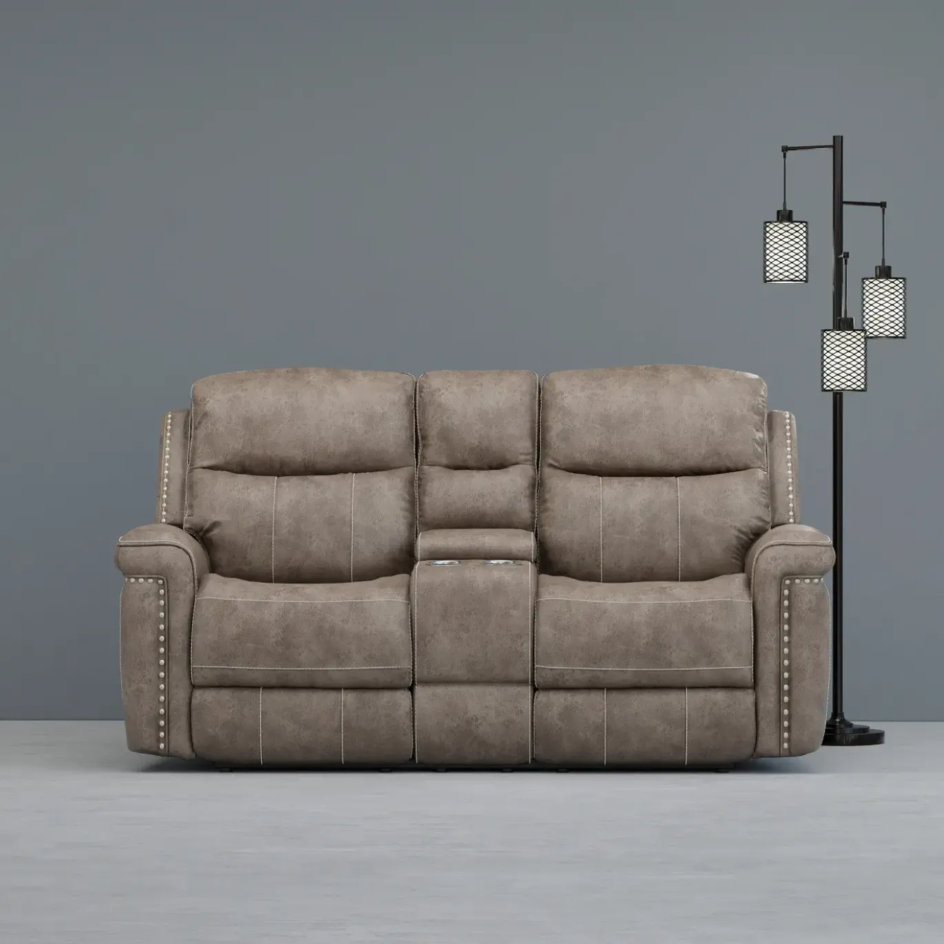 Triplex Reclining Console Loveseat